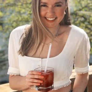 Majorelle Revolve Cactus crop top ivory